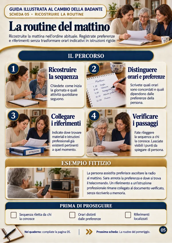 Guida, scheda 05: La routine del mattino